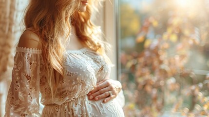 Wall Mural - portrait of a pregnant woman