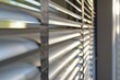 closeup of roller shutter slats fully closed for privacy