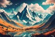 Magical mountains landscape collage
landscape with clouds