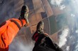skydivers perspective of ground during descent