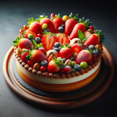 Wall Mural - delicious fresh fruits tart