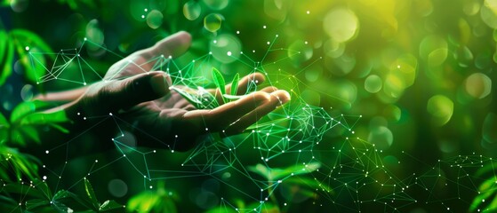 Poster - An environment icon is shown over the Network connection on a green background, titled 