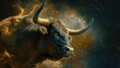 Zodiac sign in the sign of the bull with a starry sky
