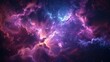 A space scene with a glowing nebula, utilizing color gradients to simulate the glow of stars and gas clouds.