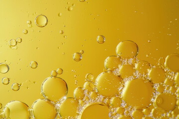 Wall Mural - yellow bubble on glass, surface, water droplet