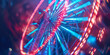  Ferris wheel illuminated in a carnival night  