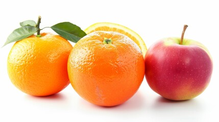 Sticker - Separated apple and orange fruits