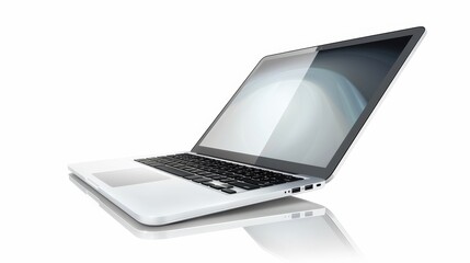 Leinwandbilder - The glossy laptop is isolated on a white background