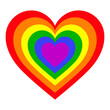 Heart in LGBT Pride Rainbow Colors. Celebrate Love and Inclusion with Vibrant Symbolism.