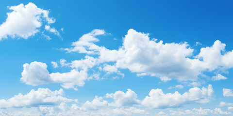 Poster - blue sky with white cloud background. white cloud with blue sky background.