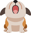 Cartoon character cute bulldog for design.