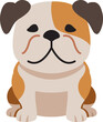 Cartoon character bulldog for design.