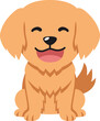 Cartoon character smiling golden retriever dog for design.