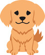 Cartoon character golden retriever dog for design.