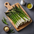 Flat lay with peeled asparagus