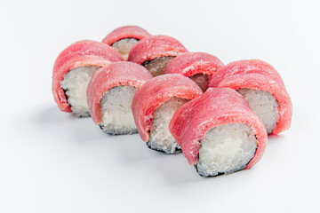 Canvas Print - tasty sushi on the white background