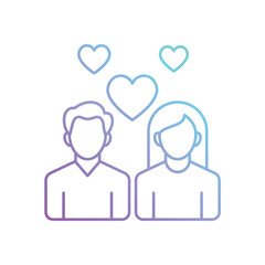 Wall Mural - Gradient Color  Romantic Couple vector icon