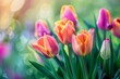 Gentle pink tulips with subtle textures