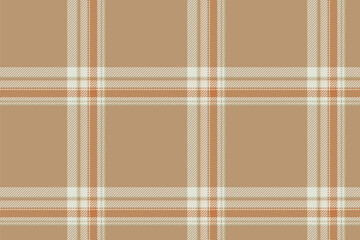 Wall Mural - Plaid background, check seamless pattern in beige. Vector fabric texture for textile print, wrapping paper, gift card or wallpaper.