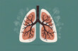 Lungs anatomy vector illustration. Human lungs in flat design.