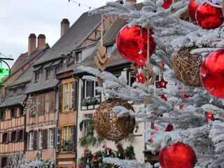 Canvas Print - La petite ville alsacienne de Colmar Noël