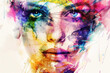 © mihrzn - A female portrait transformed into a work of art as vibrant watercolor strokes cascade across the canvas, infusing the artwork with vibrancy and expression.