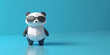 little cute panda wearing sunglasses on a solid background, space for some text , vector art, digital art.