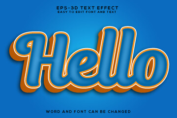 Hello 3d text effect