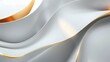 This image presents a soothing abstract design with elegant golden lines curving along a flowing white surface.