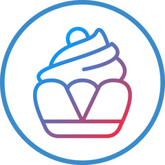 Sticker - Vector Design Cupcake Icon Style