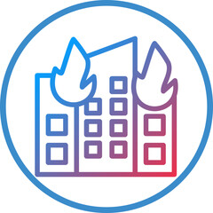 Poster - Vector Design Building Fire Icon Style