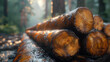 © carlesroom - pieces of tree trunks in the middle of the forest