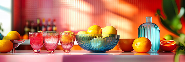 Wall Mural - Citrus Bounty: A Vibrant Display of Fresh Fruits, An Ode to Natures Juicy Treasures