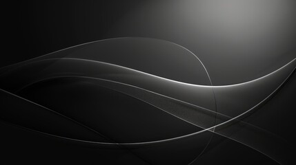 Wall Mural - Minimalist Black Abstract Background with Smooth Curves