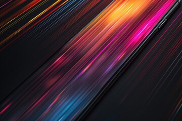 Wall Mural - Abstract Colorful Lines on Dark Backdrop