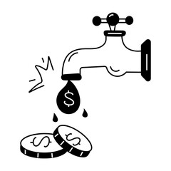 Wall Mural - Get this line icon depicting cash flow concept 