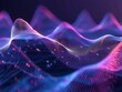 Machine Learning Waves, gradient blues and purples illustrating data analysis