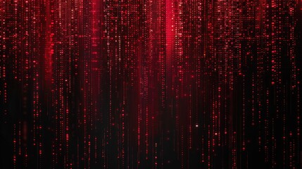 Red Digital Rain on Black Background
