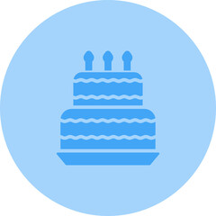 Wall Mural - Birthday cake Vector Icon