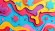 Handmade colorful paper cut background. Pop art and comical style different styling , waves, patterns Generative AI