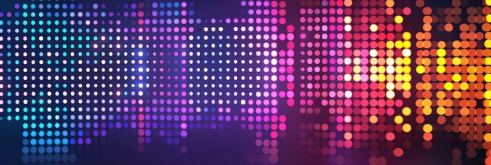 Wall Mural - Digital Sound Wave Equalizer with Vibrant Dots, Background