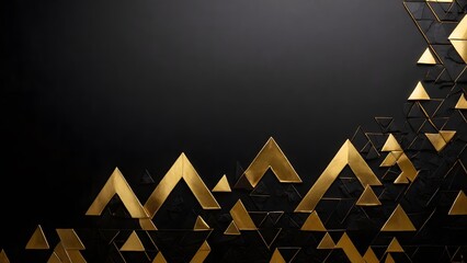 black background with golden triangles
