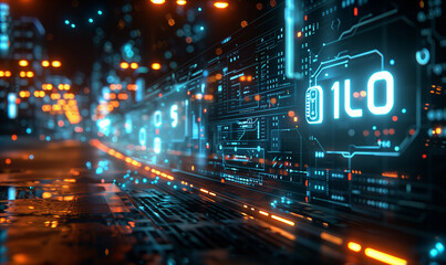 Technical background, data on the screen