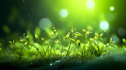 spring green plant grassland landscape abstract graphic poster web page PPT background