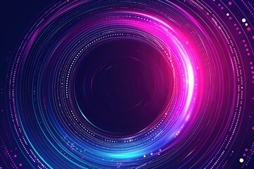 Wall Mural - Futuristic Neon Glowing Circle on a Dark Background