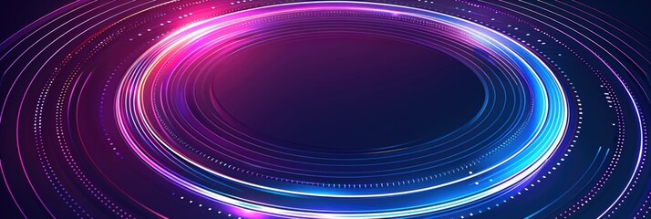 Wall Mural - Futuristic Neon Glowing Circle on a Dark Background