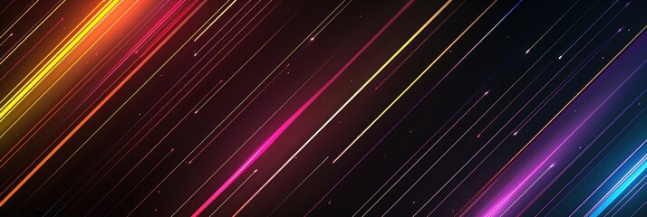 Wall Mural - Colorful Lines on Black Background