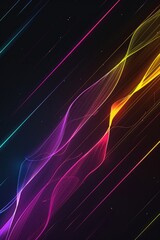 Wall Mural - Colorful Lines on Black Background