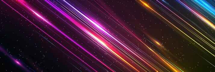 Wall Mural - Abstract Glowing Lines in a Dark Space