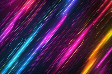 Wall Mural - Abstract Glowing Lines in a Dark Space